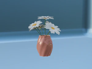 white flowers 3D Model