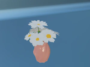 white flowers 3D Model