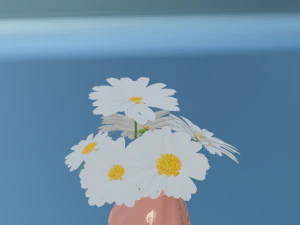 white flowers 3D Model