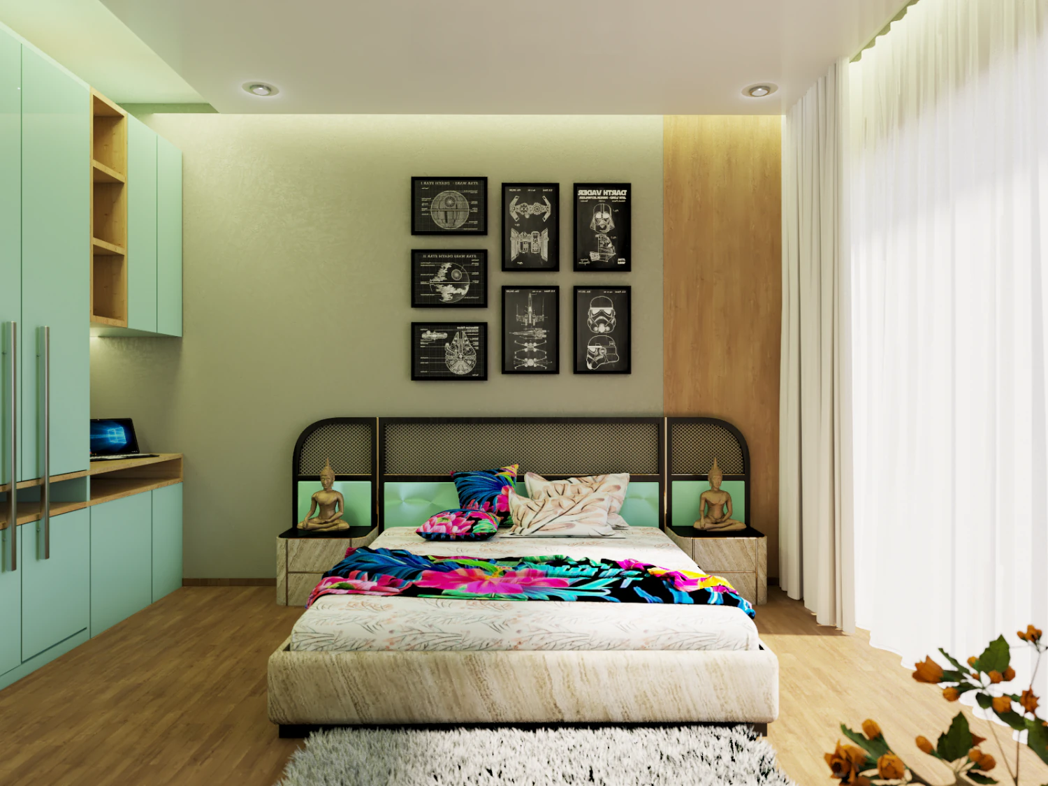 teenager bedroom model 3D Model .c4d .max .obj .3ds .fbx .stl .blend