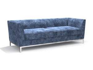 blue velvet sofa Modelo 3D