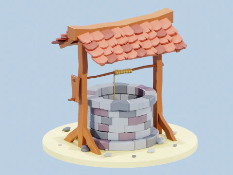 简单低聚井 3D 模型