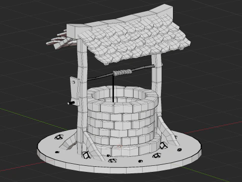 Simple Low Poly Well 3D Model
