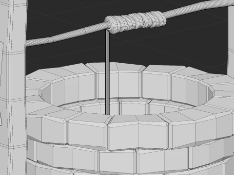 Simple Low Poly Well 3D Model