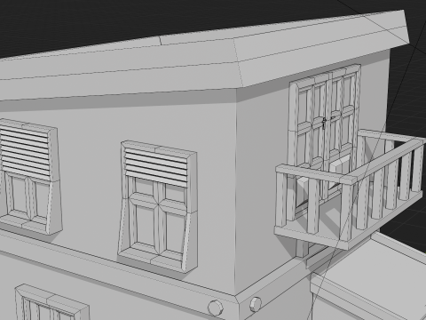 Casa semplice a basso numero di poligoni Modello 3D