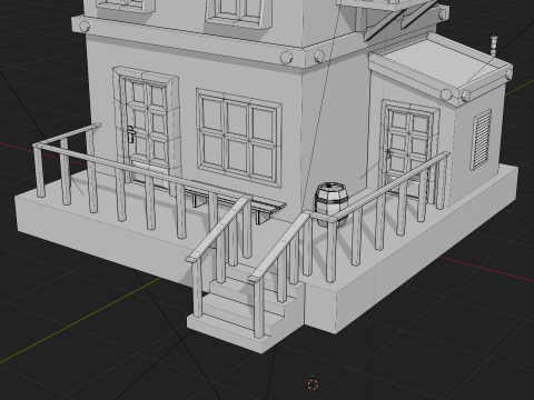 Casa semplice a basso numero di poligoni Modello 3D