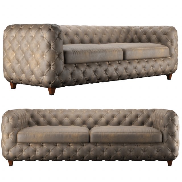 desire vintage eco 3 seater leather 3D मॉडल .c4d .max .obj .3ds .fbx .stl .blend 