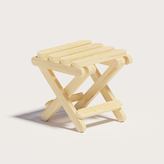wooden stool 3Dモデル .c4d .max .obj .3ds .fbx .stl .blend 