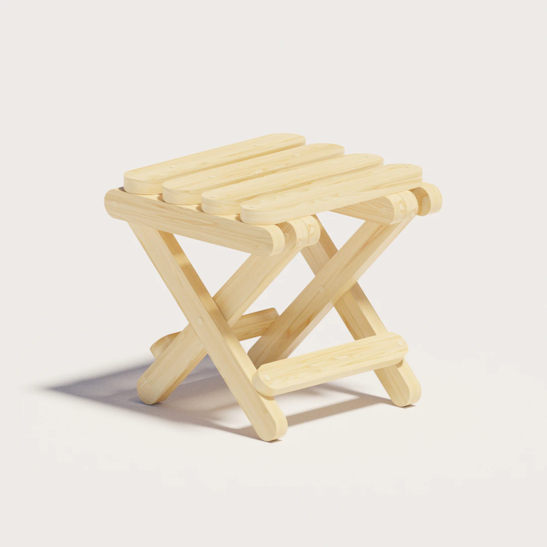 wooden stool 3D Model .c4d .max .obj .3ds .fbx .stl .blend 