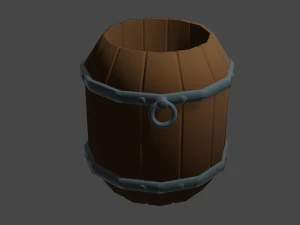 나무통 팩 3D 모델
