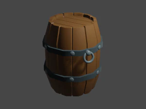 pack of wooden barrels 3D Model