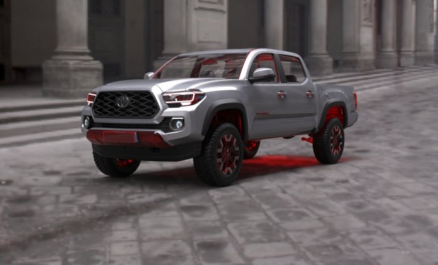 Toyota Tacoma 2022 CAD Modello 3D .c4d .max .obj .3ds .fbx .stl .blend 
