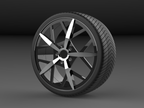 STYLISH ALLOY TIRE WHEEL 3D CAD MODEL 3D Model