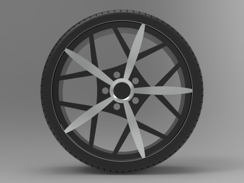 STYLISH ALLOY TIRE WHEEL 3D CAD MODEL 3D मॉडल