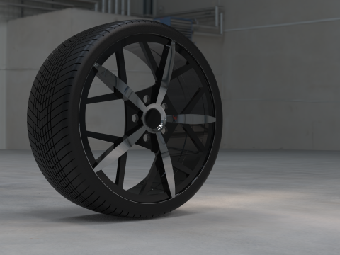 STYLISH ALLOY TIRE WHEEL 3D CAD MODEL 3D मॉडल