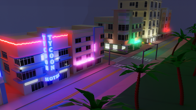 miami beach buildings 3D Model .c4d .max .obj .3ds .fbx .stl .blend 