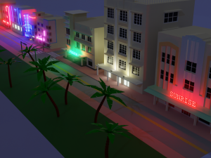 miami beach buildings 3D Model