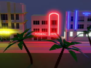 miami beach buildings 3D Model