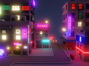 cyberpunk buildings 3D Model