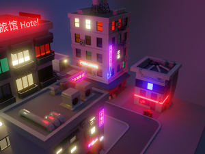 cyberpunk buildings Model 3D