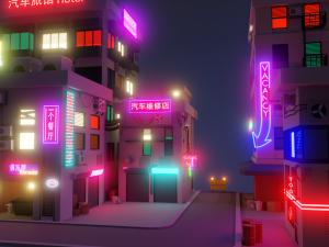 cyberpunk buildings Model 3D