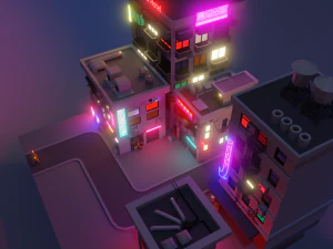 cyberpunk buildings 3D Model
