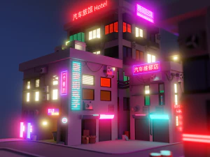 cyberpunk buildings 3D Model