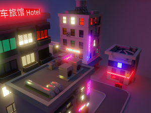 cyberpunk buildings Model 3D
