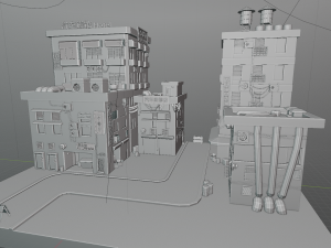 cyberpunk buildings Model 3D