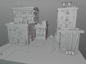 cyberpunk buildings 3D Model