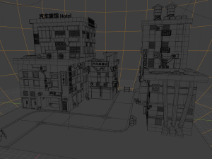 cyberpunk buildings Model 3D