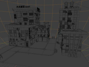 cyberpunk buildings 3D Model