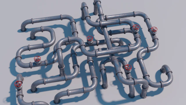 modular pipes 3D Model .c4d .max .obj .3ds .fbx .stl .blend 