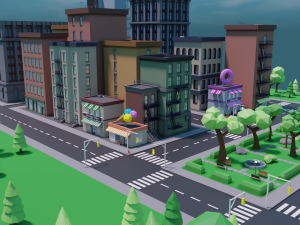 polygon city Modello 3D