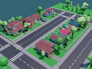 polygon city Modello 3D