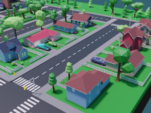 polygon city Modello 3D
