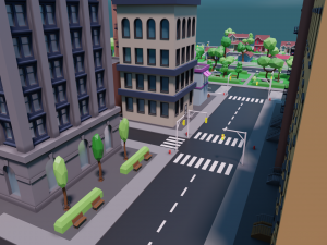 polygon city Modello 3D