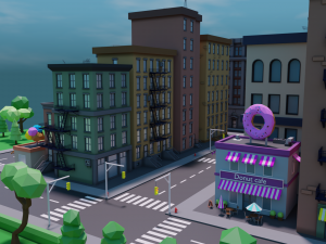 polygon city Modello 3D