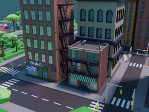 polygon city Modello 3D