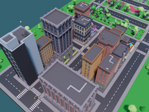 polygon city Modello 3D