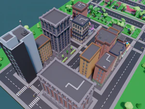 polygon city 3D Model