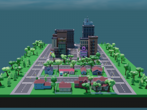 polygon city Modello 3D