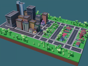 polygon city Modello 3D