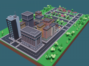 polygon city Modello 3D