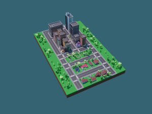 polygon city Modello 3D