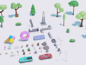 polygon city 3D Model