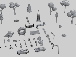 polygon city Modello 3D