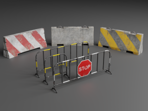 traffic barriers 3D मॉडल
