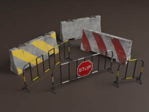 traffic barriers 3D Model
