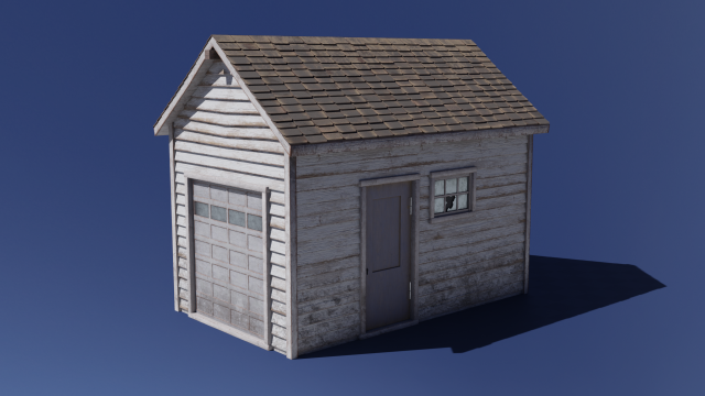 classic american style abandoned detached garage 3D Modell .c4d .max .obj .3ds .fbx .stl .blend 